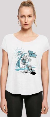F4NT4STIC T-Shirt "Tom and Jerry TV Serie Summer Shark", Damen,Premium Merch,Lang,Longshirt,Bedruckt