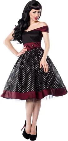 Atixo A-Linien-Kleid 50er Jahre Pin Up Rockabilly Kleid Retro Vintage Kleid Retrokleid dots