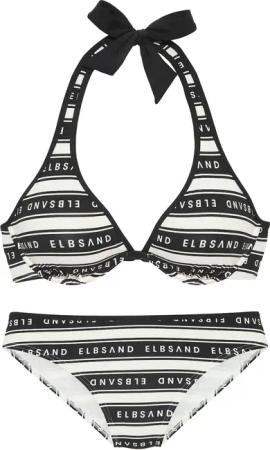 Elbsand Bügel-Bikini "Zone", (Set), mit kontrastfarbenen Streifen und Schriftzügen