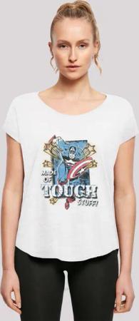 F4NT4STIC T-Shirt "Marvel Captain America Made Of Tough Stuff", Damen,Premium Merch,Lang,Longshirt,Logo Print