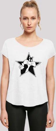 F4NT4STIC T-Shirt "Looney Tunes Sylvester Cartoon Stern", Damen,Premium Merch,Lang,Longshirt,Bedruckt
