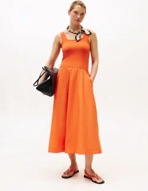 Tommy Hilfiger A-Linien-Kleid "5X2 RIB MIDI MIX F&F DRS"