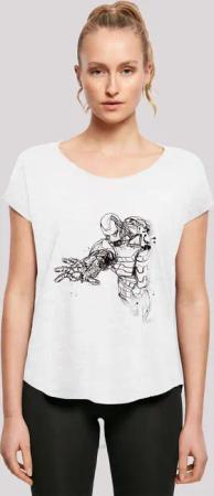 F4NT4STIC T-Shirt "Marvel Avengers Iron Man Mono Line", Damen,Premium Merch,Lang,Longshirt,Logo Print