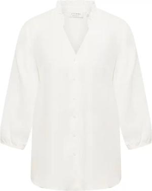 Viscose Shirt Bluse in off-white unifarben