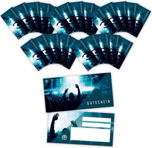 itenga Geschenkkarte itenga 25x Geschenkgutschein Konzert Veranstaltung (Motiv 26) Postkart
