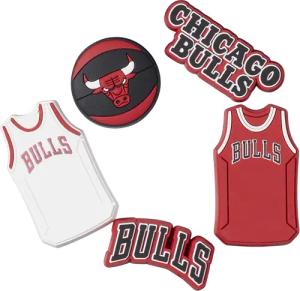 Crocs NBA Chicago Bulls Jibbitz 5er Pack Pin Rot