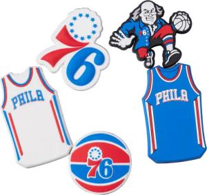 Crocs NBA Philadelphia 76ers Pin 5er Pack Merch Weiß