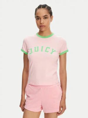 Juicy Couture T-Shirt Collegiate Ringer JCWCT125320 Rosa Slim Fit