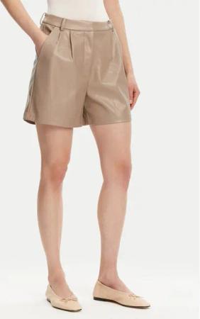 ONLY Shorts aus Kunstleder Saramy 15338008 Beige Regular Fit