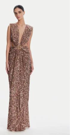 Elisabetta Franchi Abendkleid ABR4852E2 181 Braun Regular Fit