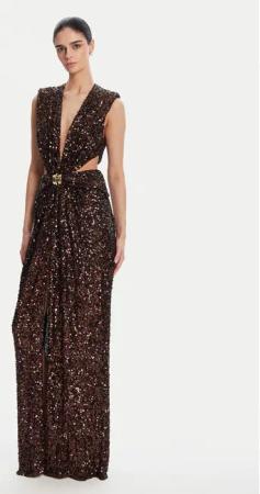 Elisabetta Franchi Abendkleid ABR4852E2 644 Braun Regular Fit