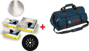 Bosch Trockenbau-Set, sia Schleifscheibe 7500 + Zwischenscheibe + Handwerkertasche, 153-teilig