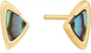 Ania Haie Ohrring-Set ANIA HAIE E049-01G Dreieckige Ohrstecker mit grünem Abalone Stein