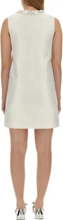 Versace - Mini Duchesse Dress With Crystals - Größe 42 - weiß