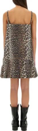 GANNI - Dress With Animal Pattern - Größe 40 - braun