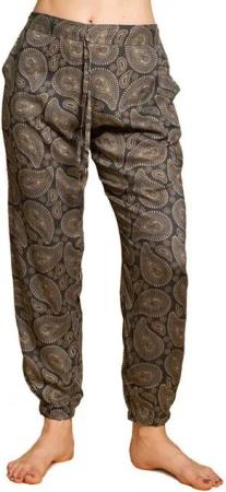 PANASIAM Relaxhose Relaxed pants geometric style aus 100 %Baumwolle bequeme Damenhose mit Taschen Gummibund hinten Freizeithose Chillhose Relaxhose
