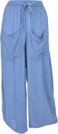 Guru-Shop Relaxhose Boho Sommerhose, luftige Basic Hose, weite.. alternative Bekleidung