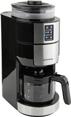 Privileg Kaffeemaschine mit Mahlwerk "CM1121-GS", Papierfilter, 1x2, Individueller Mahlgrad, programmierbare Kaffeestärke, Warmhalteplatte