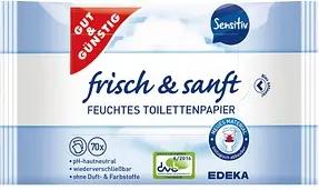 GUT&GÜNSTIG Feuchtes Toilettenpapier frisch & sanft Sensitiv 1-lagig, 140 Tücher