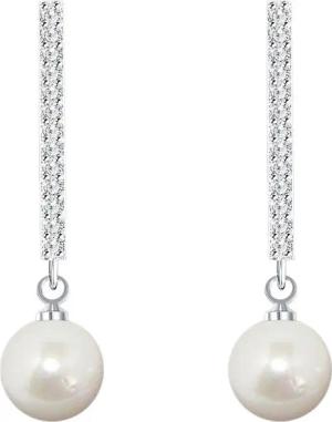 LÖB Perlenohrringe Damen Perlenohrringe Ohrringe Hängend Stab mit Perlen Zirkonia Silber (Geschenke für Frauen Beste Freundin Mutter Mama Damen zum Geburtstag Ostern Muttertag Muttertagsgeschenk, Inkl. Schmuckbox), Kristall Tropfen Ohrhänger Tropfenform E