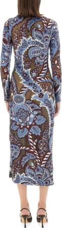 Etro - Velvet Jacquard Tulle Dress - Größe 40 - blau