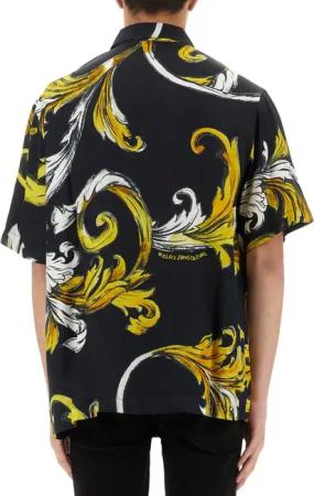 Versace Jeans Couture - Baroque Outline Print Shirt - Größe 48 - schwarz