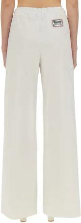 Moschino - High-Waisted Drawstring Wide Leg Pants - Größe 38 - weiß