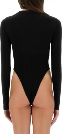 Moschino - Fitted Bodysuit With Bold Logo Print - Größe M - schwarz