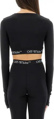 Off-White - Cropped Top With Logoed Band - Größe M - schwarz