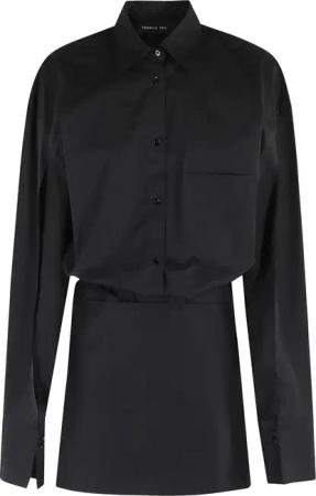 Federica Tosi - Mini Cotton Dress With Cut-Out Sleeves - Größe 38 - schwarz