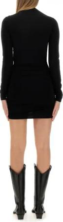 Off-White - Draped Neckline Slim Fit Mini Dress - Größe 42 - schwarz