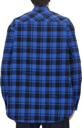 Off-White - Check Print Oversized Shirt - Größe M - blau