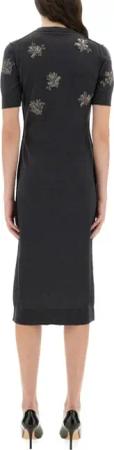 Fendi - Slim-Fit Grey Wool Dress - Größe 40 - schwarz