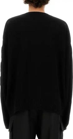 Off-White - Black Oversized Sweater With Ribbed Neckline - Größe M - schwarz