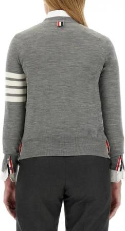 Thom Browne - Relaxed Fit Cardigan With Classic V-Neckline - Größe 38 - grau
