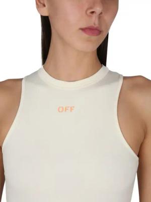 Off-White - Form-Fitting Mini Dress With High Neckline - Größe 38 - weiß
