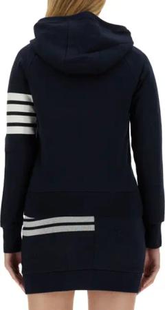 Thom Browne - Fitted Blue Zipper Hoodie With Contrasting Stripes - Größe 38 - blau
