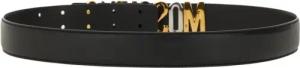 Moschino Gürtel - Black Leather Belt - Gr. 90 - in Schwarz - für Damen