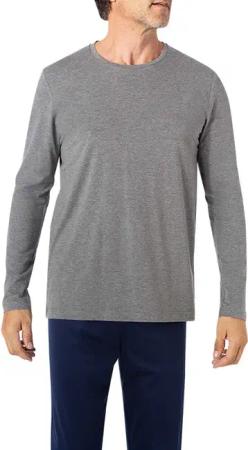 Novila Herren Pyjamashirt grau Modal unifarben