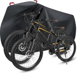 LuxusKollektion Fahrradständer Fahrradabdeckung 2 Fahrräder Wasserdicht mit Schlosslöchern - Schwarz