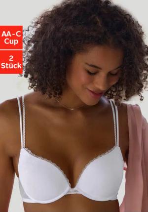 PETITE FLEUR Push-up-BH Damen weiß + schwarz Gr.90A