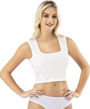 fashionshowcase Crop-Top Damen Ripp-Top aus Baumwolle mit Karree-Ausschnitt, figurbetont Karree-Ausschnitt, breite Träger, kurz geschnitten