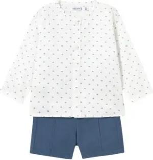 Mayoral Kleider & Outfits 1249 Conjunto bermuda y camisa estampada bebé Azul