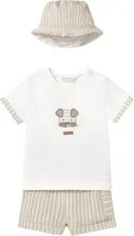 Mayoral Kleider & Outfits 1201 Conjunto 3 piezas Beige