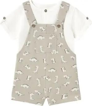 Mayoral Kleider & Outfits 1650 Conjunto peto estampado y camiseta bebé Crudo