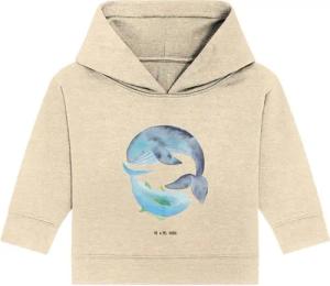 Mr. & Mrs. Panda Hoodie Walfisch Thunfisch 24. - 36. Monat - Natural Raw - Geschenk, Gute Lau (1-tlg) Hochwertige BIO-Baumwolle