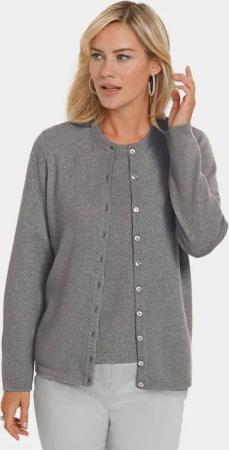 GOLDNER Strickjacke Kaschmirstrickjacke mit Rundhalsausschnitt