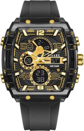 SMAEL Analoge & digitale Chronograph Herrenuhr wasserdicht-Stoppuhrfunktion Watch, Militärische Herren-Sportuhr mit stoßfestem Gehäuse