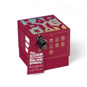 SURPRISA Geschenkbox mit Rätsel und Schloss, mit Glitzerfolie veredelt