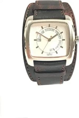 Esprit Quarzuhr City Ranger Silver Brown Edelstahl Lederband Silber Braun ES101691010, aus Edelstahl, Lederband, Schwarz, Braun, Datumsanzeige, Dornschließe